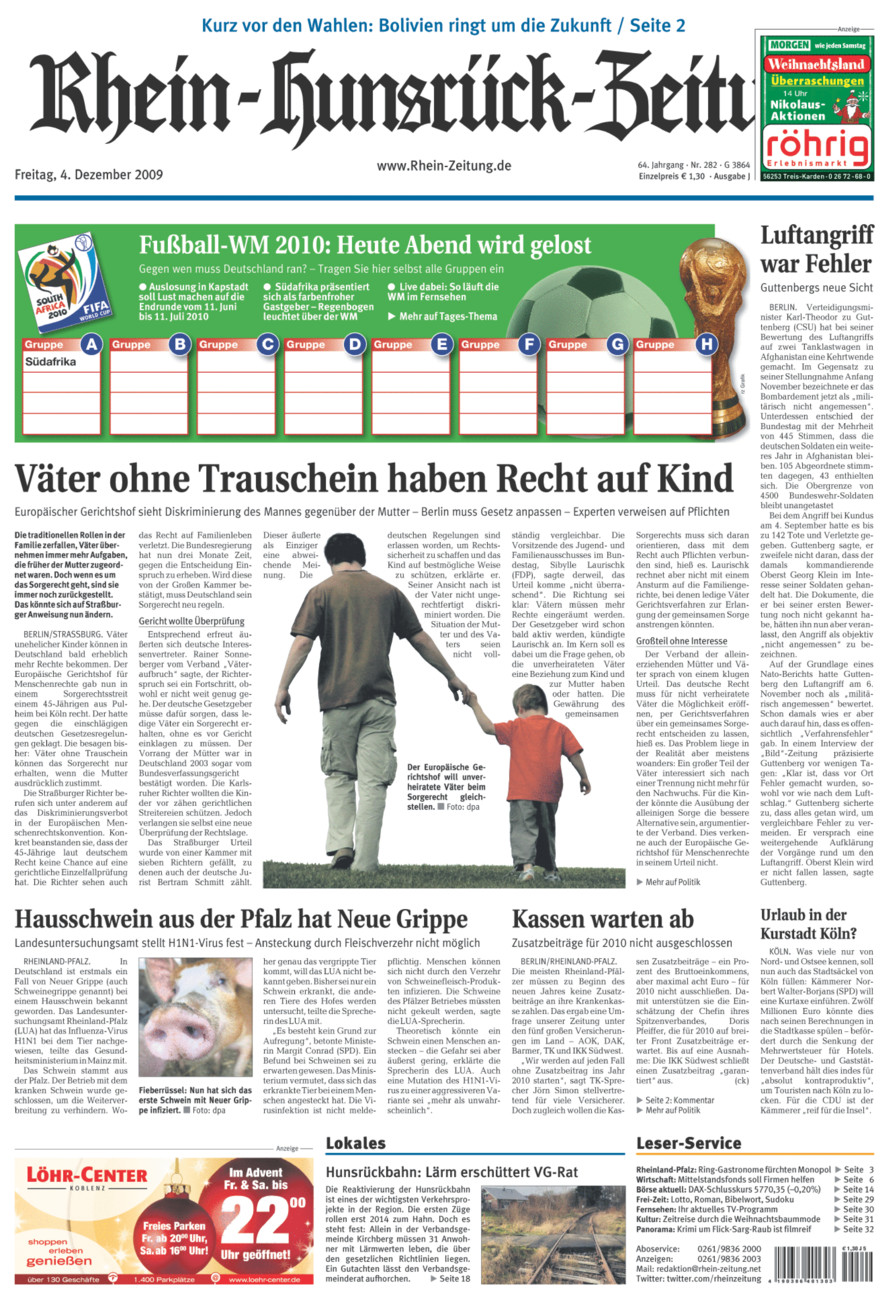 Rhein-Hunsrück-Zeitung vom Freitag, 04.12.2009