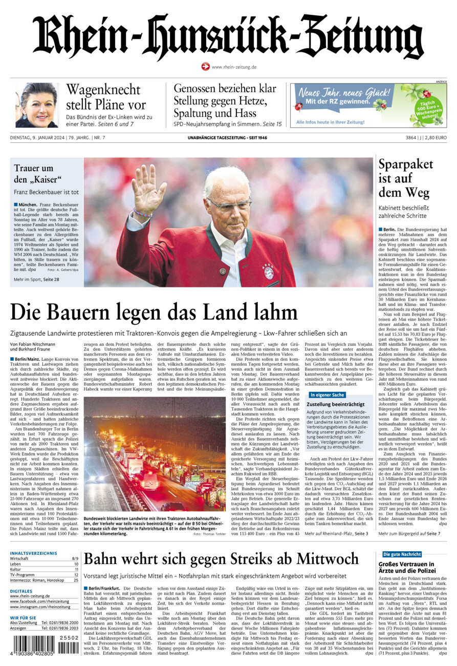Rhein-Hunsrück-Zeitung vom Dienstag, 09.01.2024