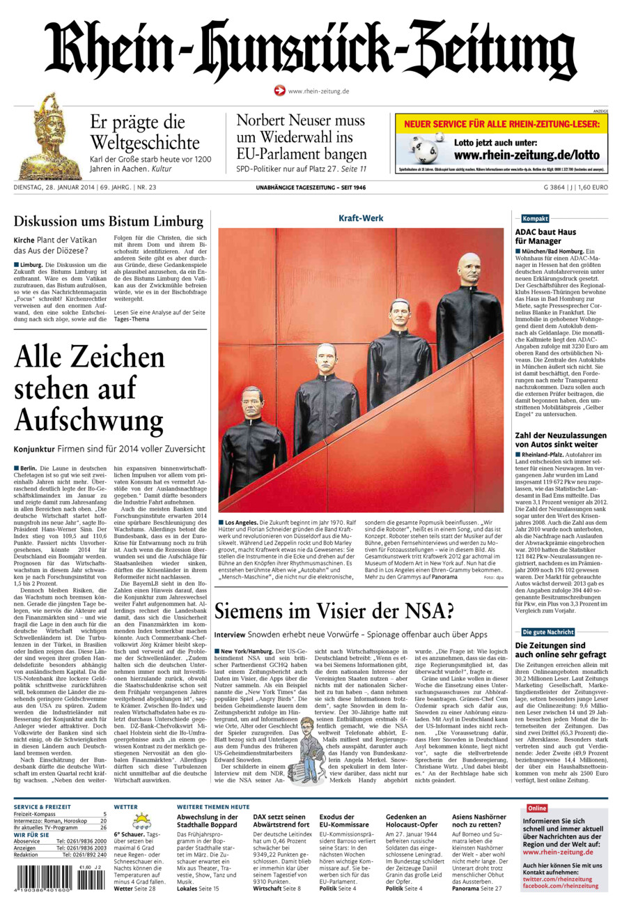 Rhein-Hunsrück-Zeitung vom Dienstag, 28.01.2014