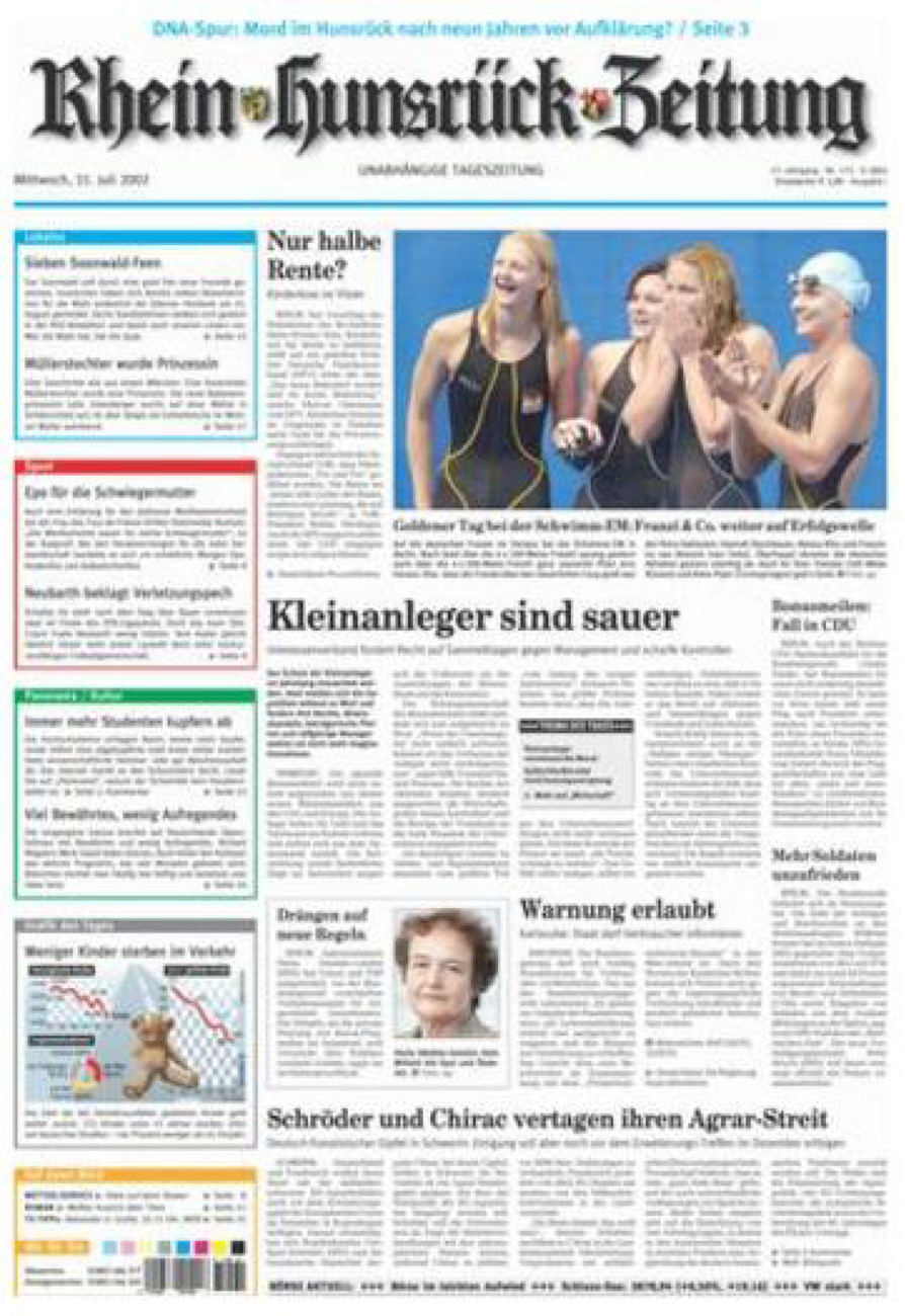 Rhein-Hunsrück-Zeitung vom Mittwoch, 31.07.2002