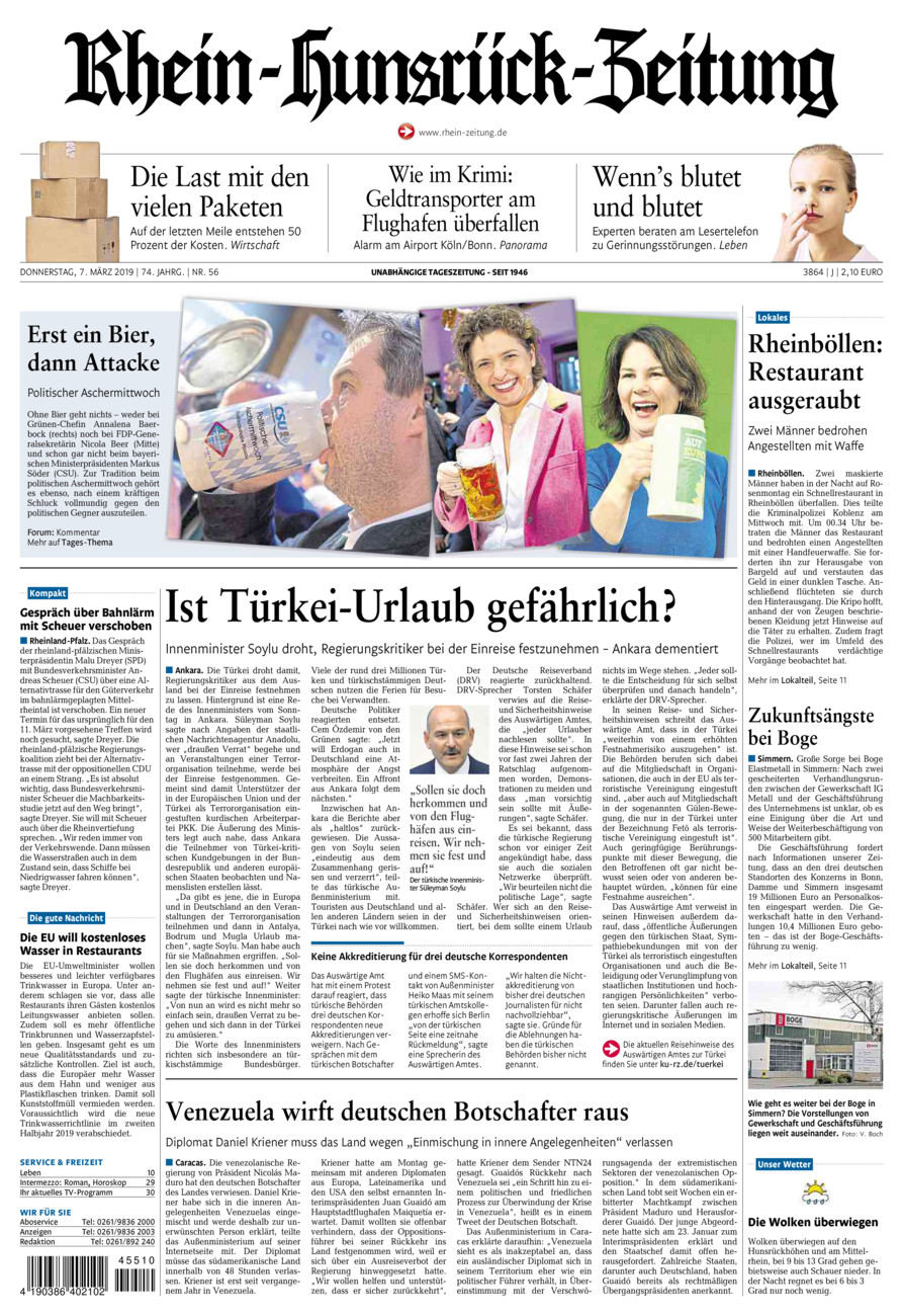 Rhein-Hunsrück-Zeitung vom Donnerstag, 07.03.2019