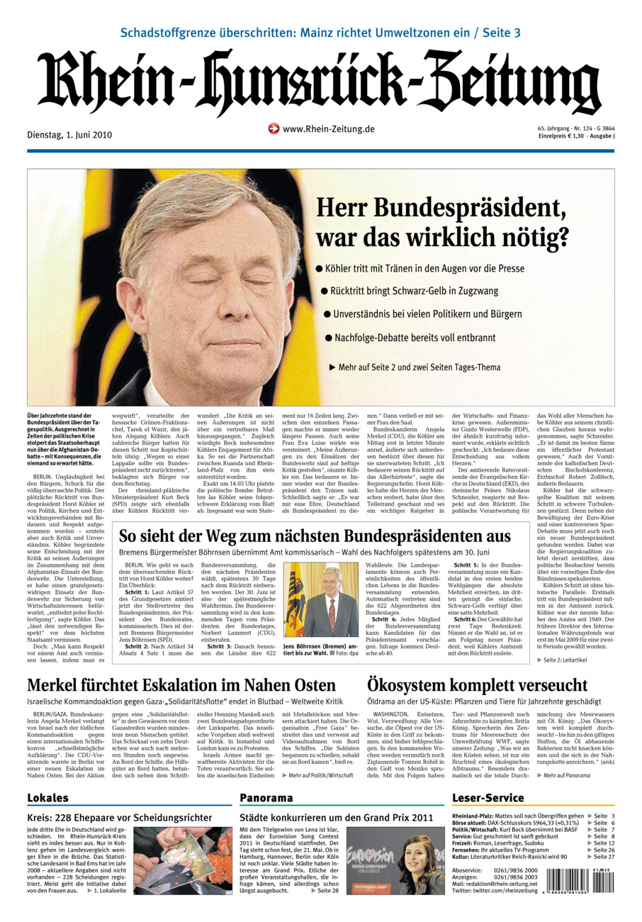 Rhein-Hunsrück-Zeitung vom Dienstag, 01.06.2010