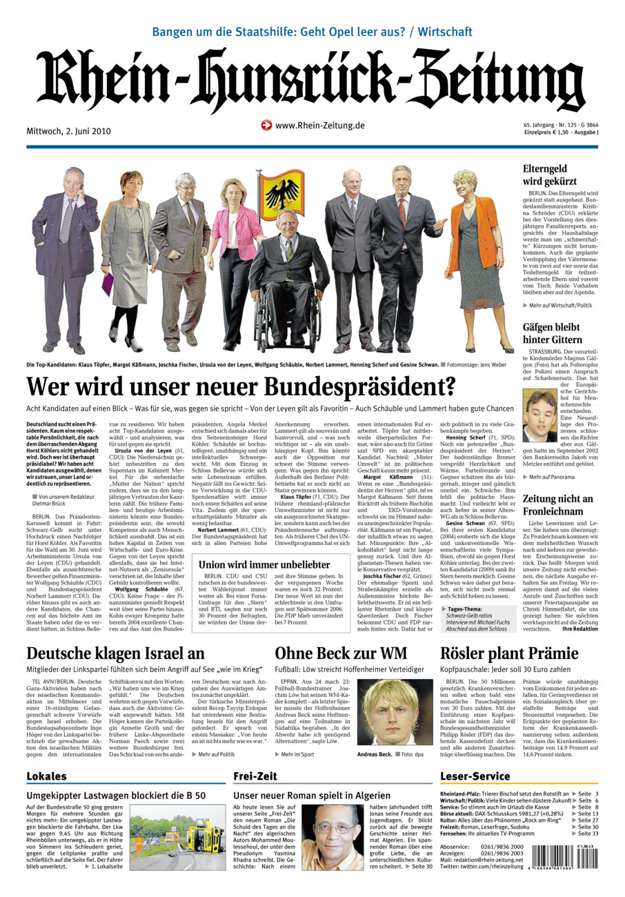 Rhein-Hunsrück-Zeitung vom Mittwoch, 02.06.2010