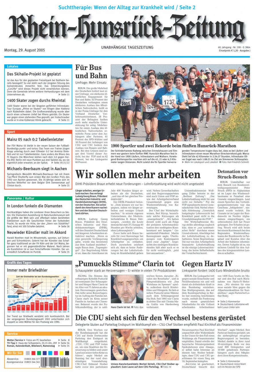 Rhein-Hunsrück-Zeitung vom Montag, 29.08.2005
