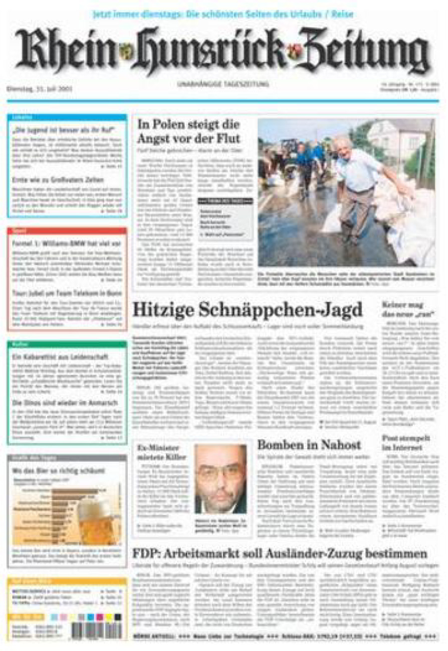 Rhein-Hunsrück-Zeitung vom Dienstag, 31.07.2001