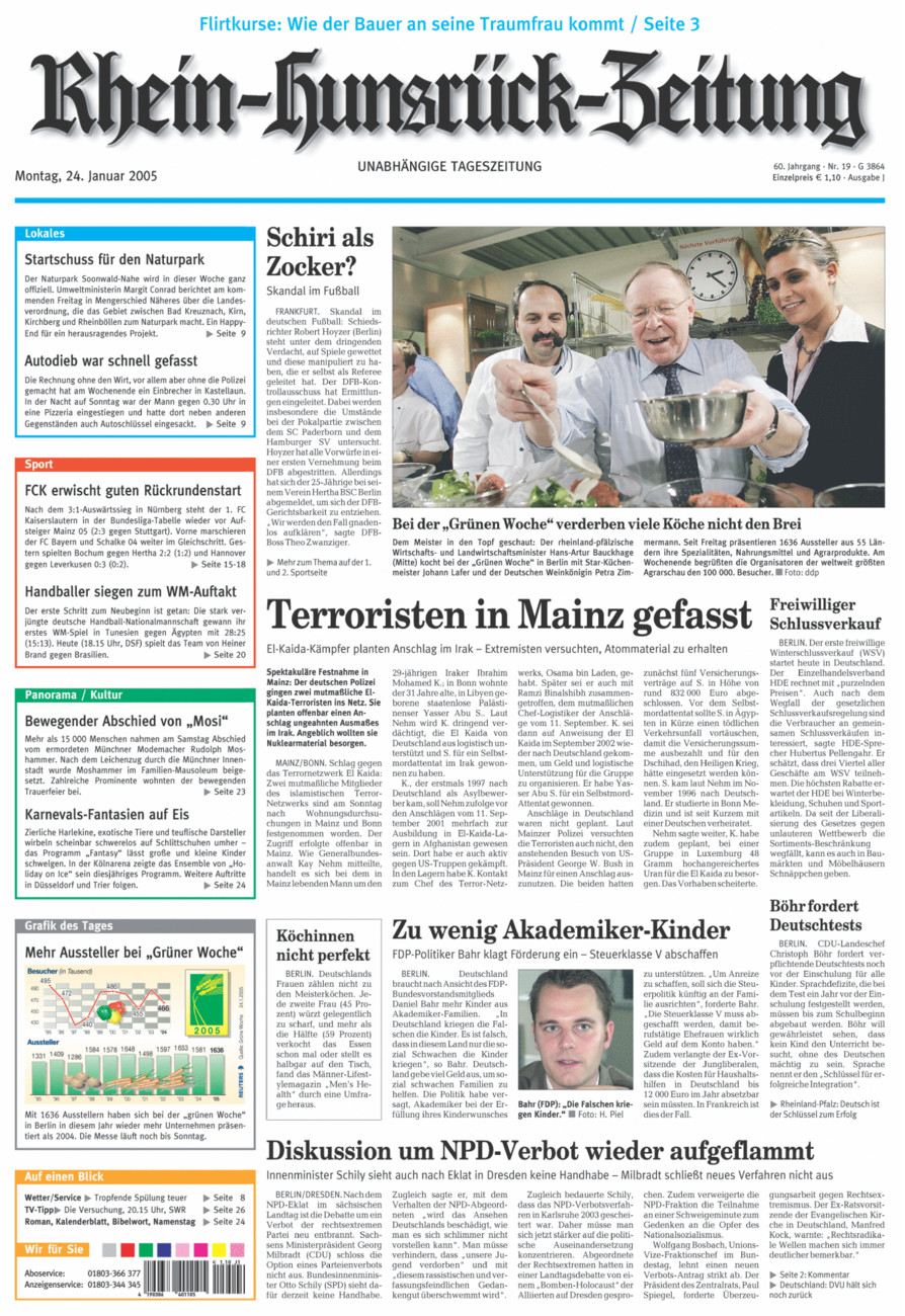 Rhein-Hunsrück-Zeitung vom Montag, 24.01.2005