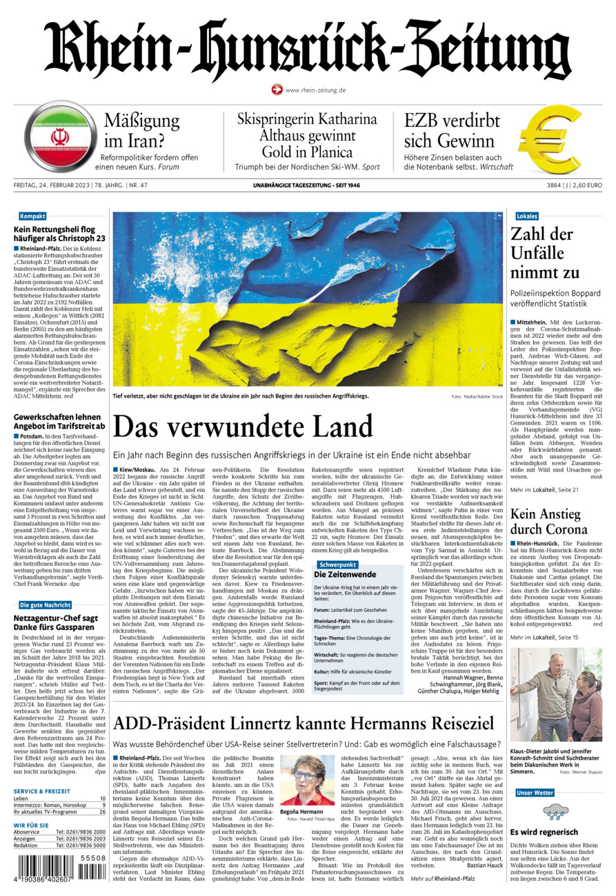 Rhein-Hunsrück-Zeitung vom Freitag, 24.02.2023