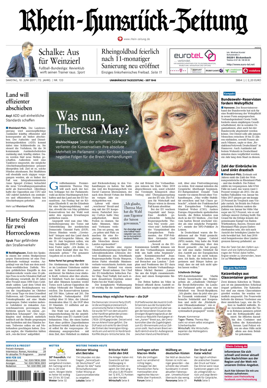 Rhein-Hunsrück-Zeitung vom Samstag, 10.06.2017