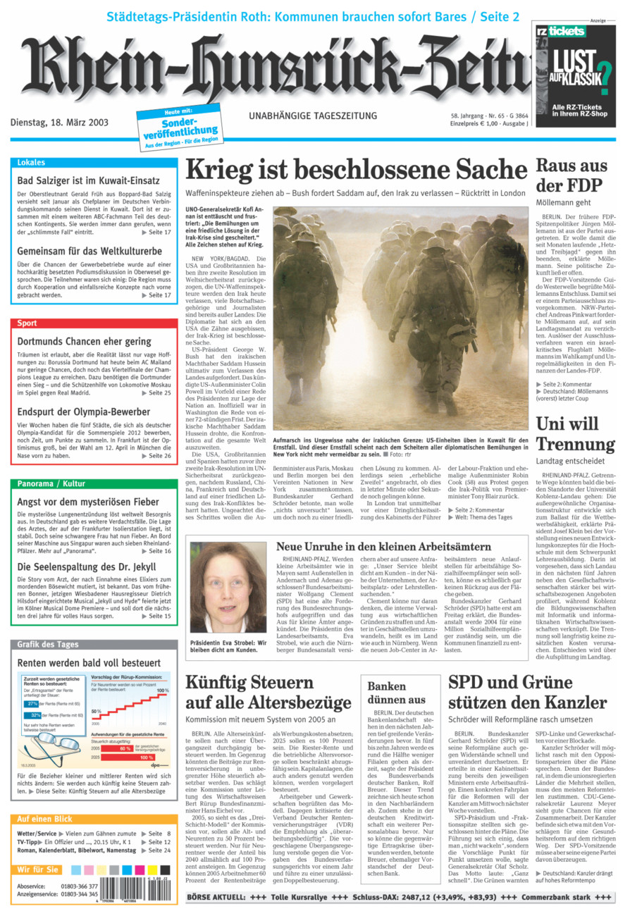 Rhein-Hunsrück-Zeitung vom Dienstag, 18.03.2003
