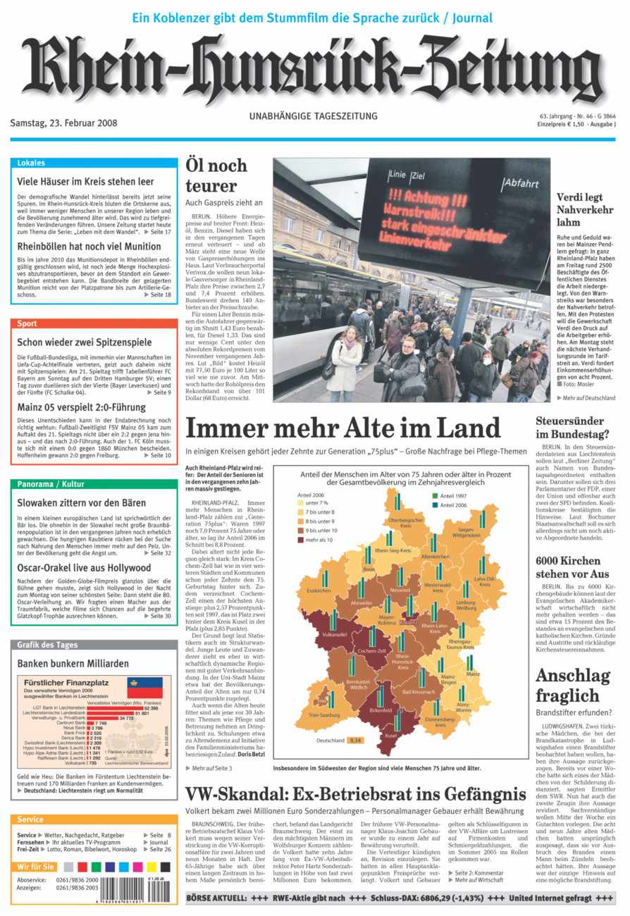 Rhein-Hunsrück-Zeitung vom Samstag, 23.02.2008