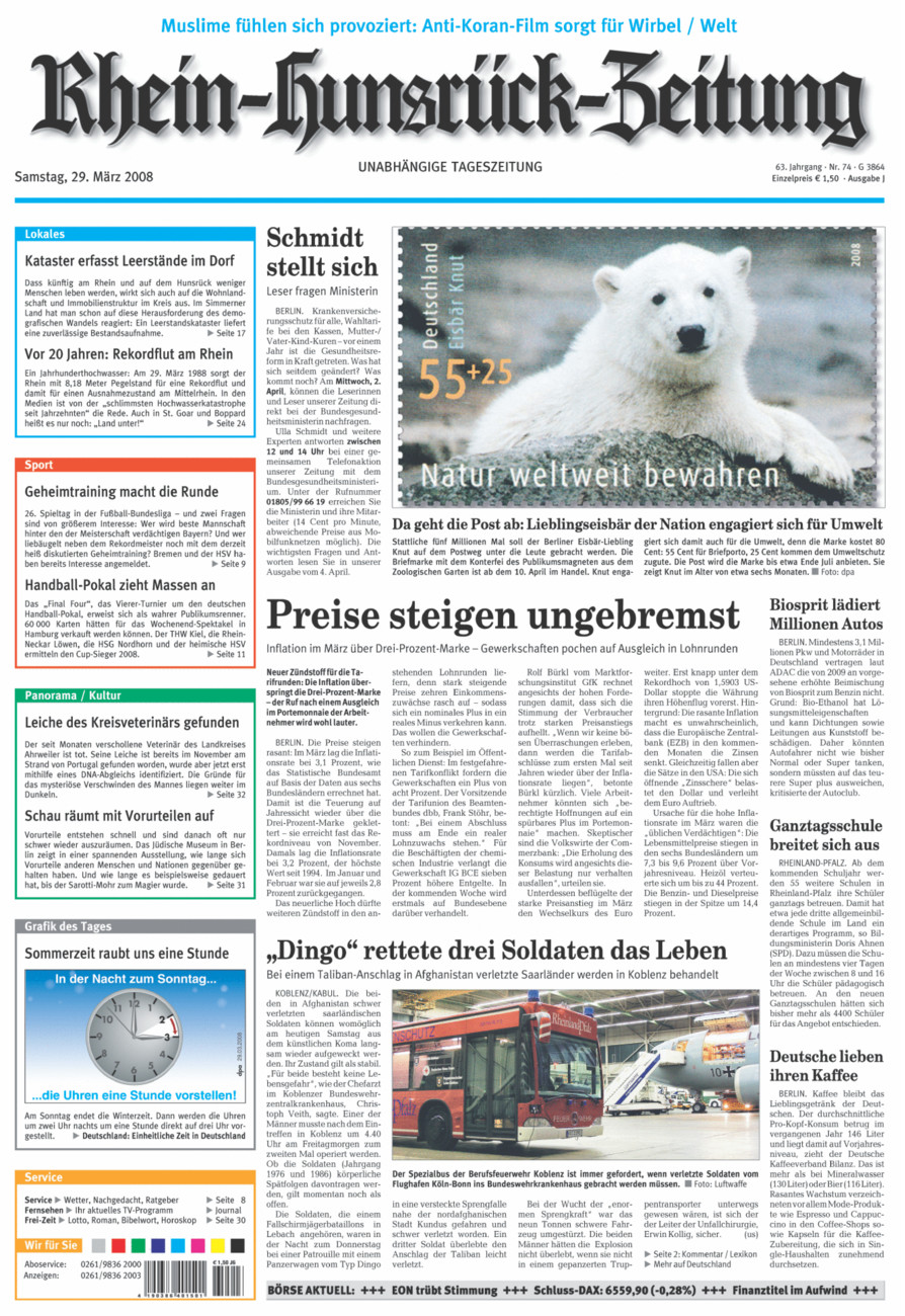 Rhein-Hunsrück-Zeitung vom Samstag, 29.03.2008