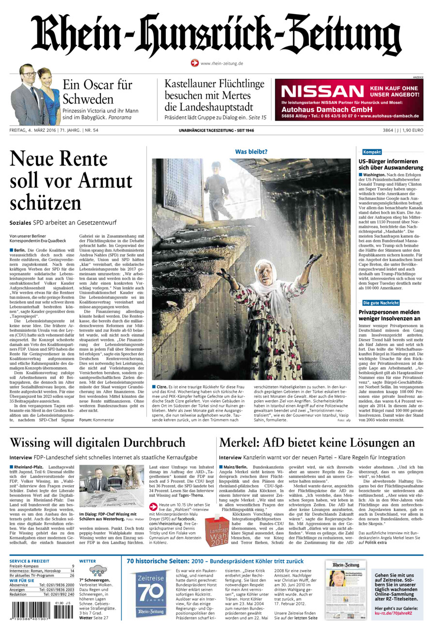 Rhein-Hunsrück-Zeitung vom Freitag, 04.03.2016