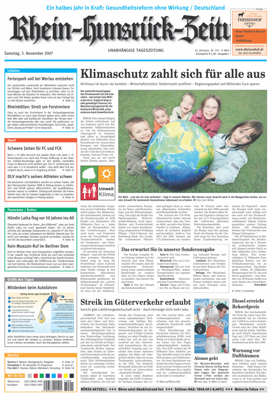 Rhein-Hunsrück-Zeitung vom Samstag, 03.11.2007