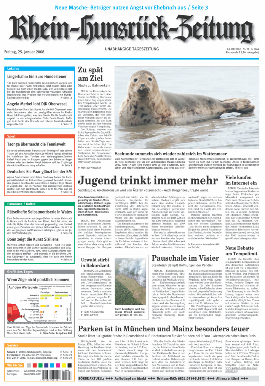 Rhein-Hunsrück-Zeitung vom Freitag, 25.01.2008