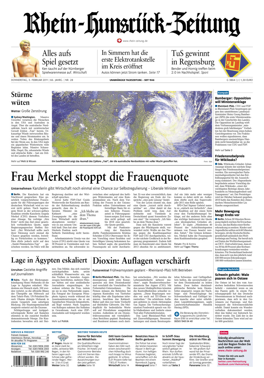 Rhein-Hunsrück-Zeitung vom Donnerstag, 03.02.2011