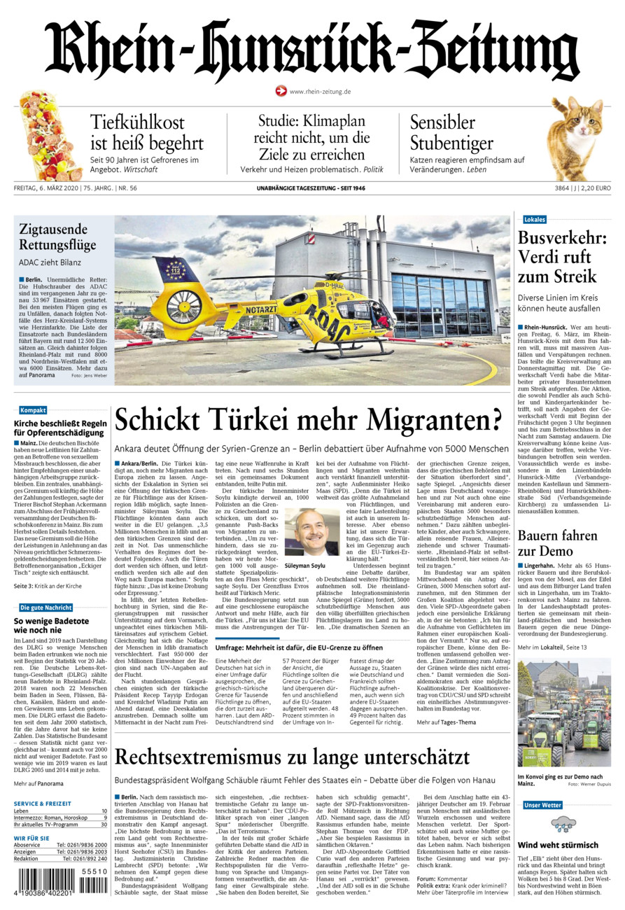 Rhein-Hunsrück-Zeitung vom Freitag, 06.03.2020
