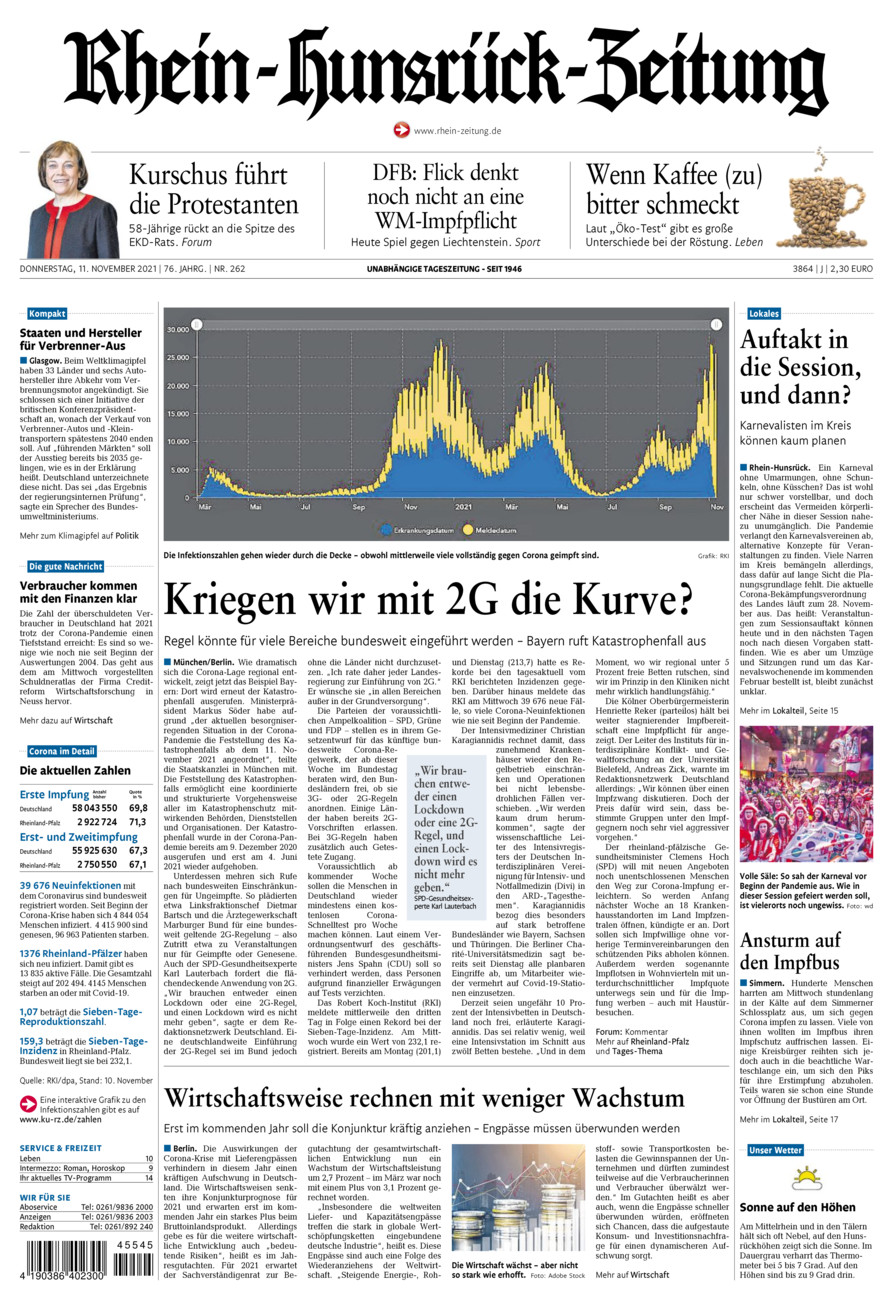 Rhein-Hunsrück-Zeitung vom Donnerstag, 11.11.2021