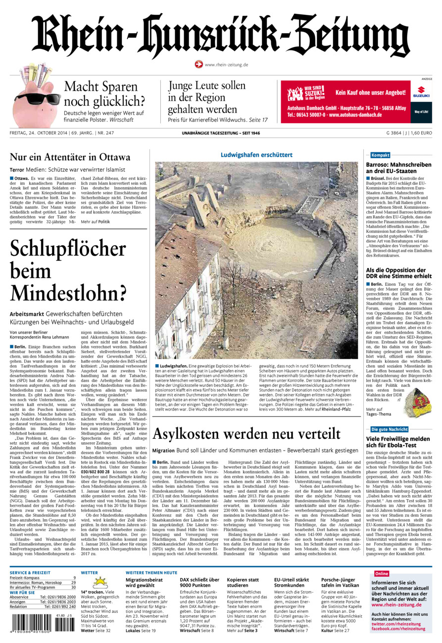 Rhein-Hunsrück-Zeitung vom Freitag, 24.10.2014