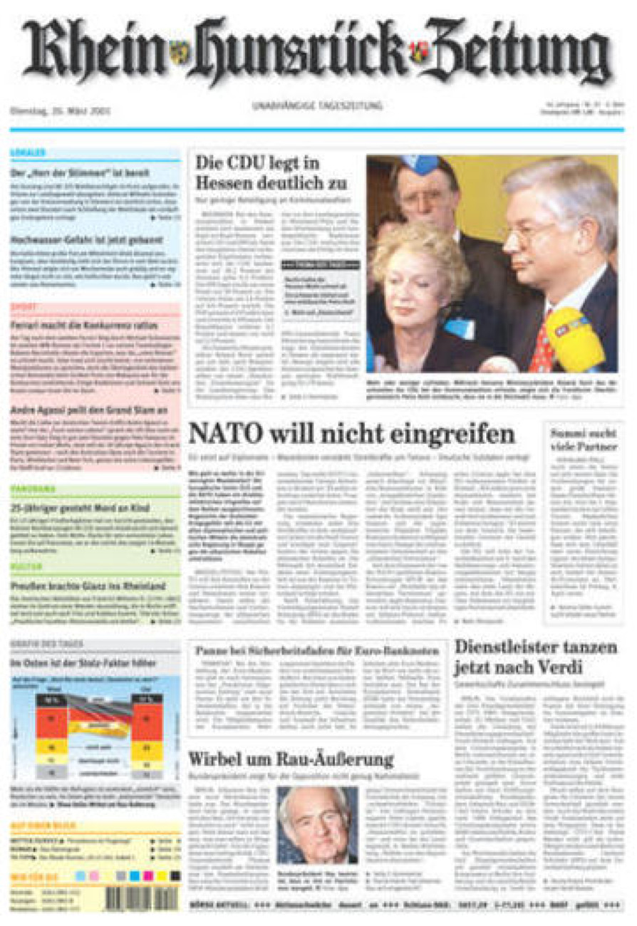Rhein-Hunsrück-Zeitung vom Dienstag, 20.03.2001