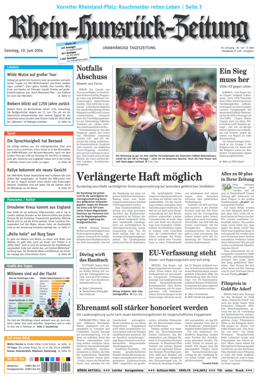 Rhein-Hunsrück-Zeitung vom Samstag, 19.06.2004
