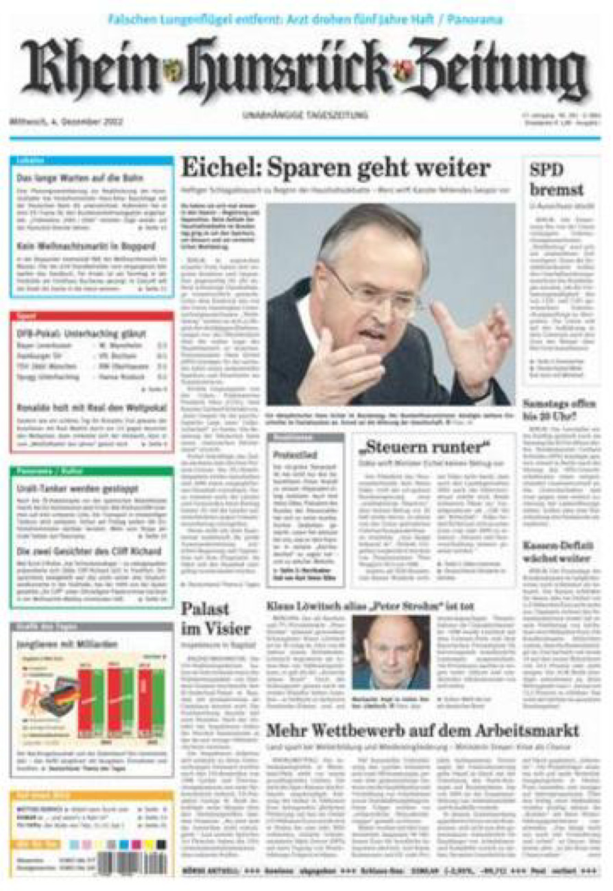 Rhein-Hunsrück-Zeitung vom Mittwoch, 04.12.2002