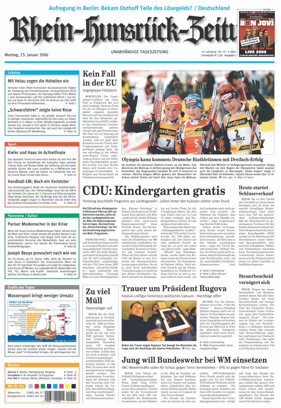 Rhein-Hunsrück-Zeitung vom Montag, 23.01.2006