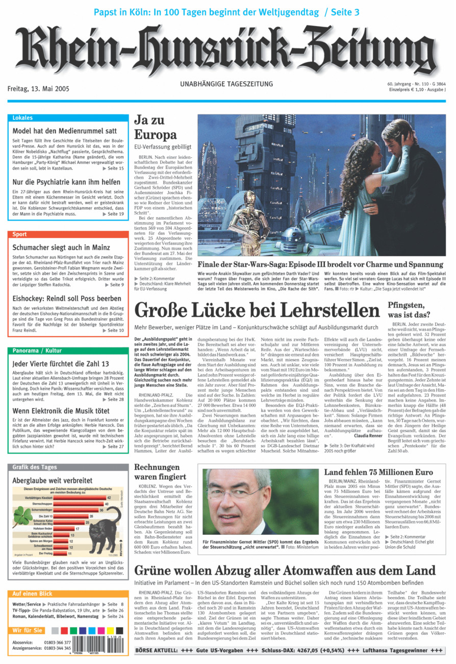 Rhein-Hunsrück-Zeitung vom Freitag, 13.05.2005