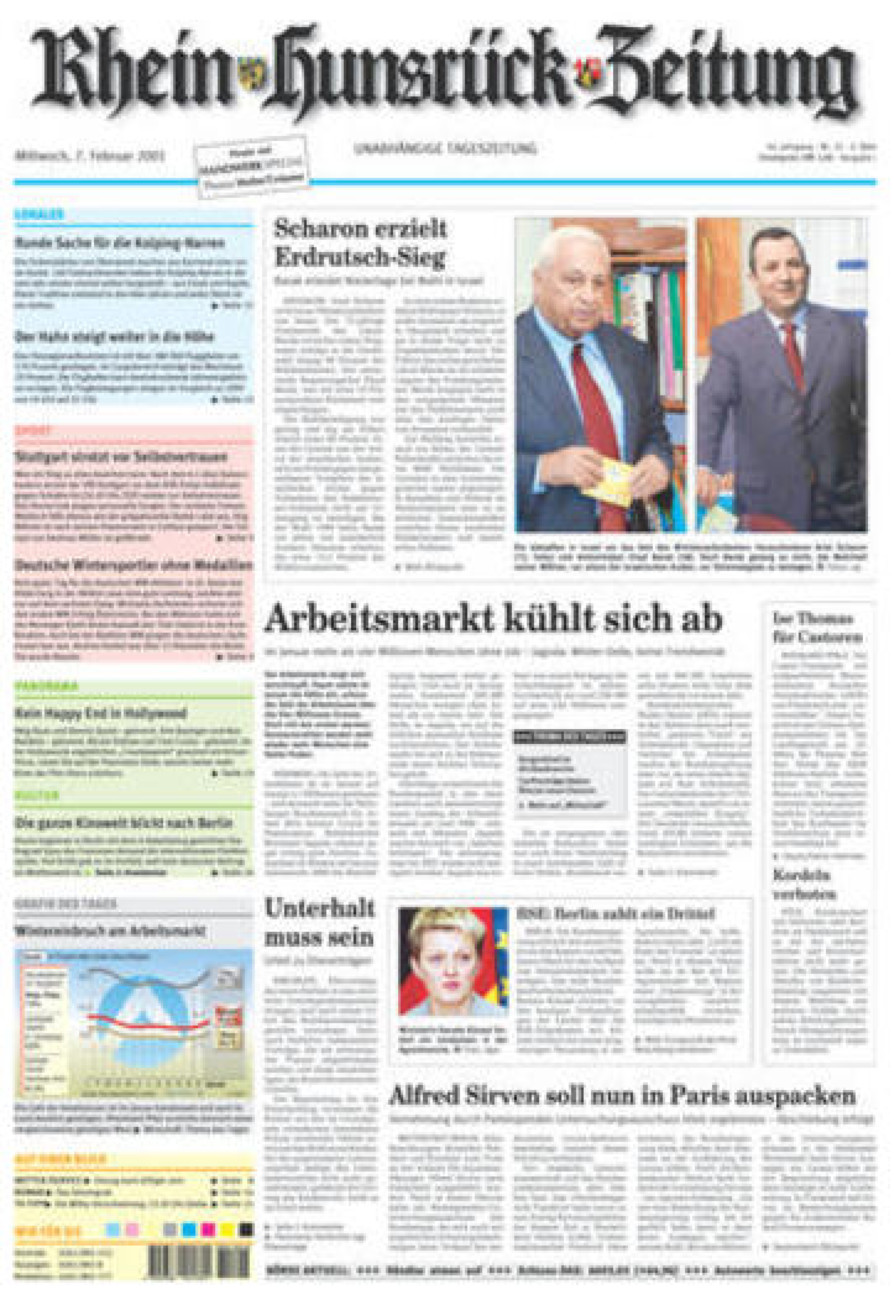 Rhein-Hunsrück-Zeitung vom Mittwoch, 07.02.2001
