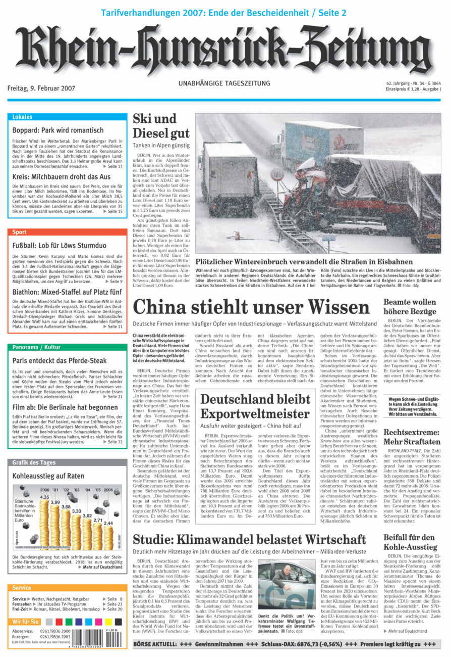 Rhein-Hunsrück-Zeitung vom Freitag, 09.02.2007