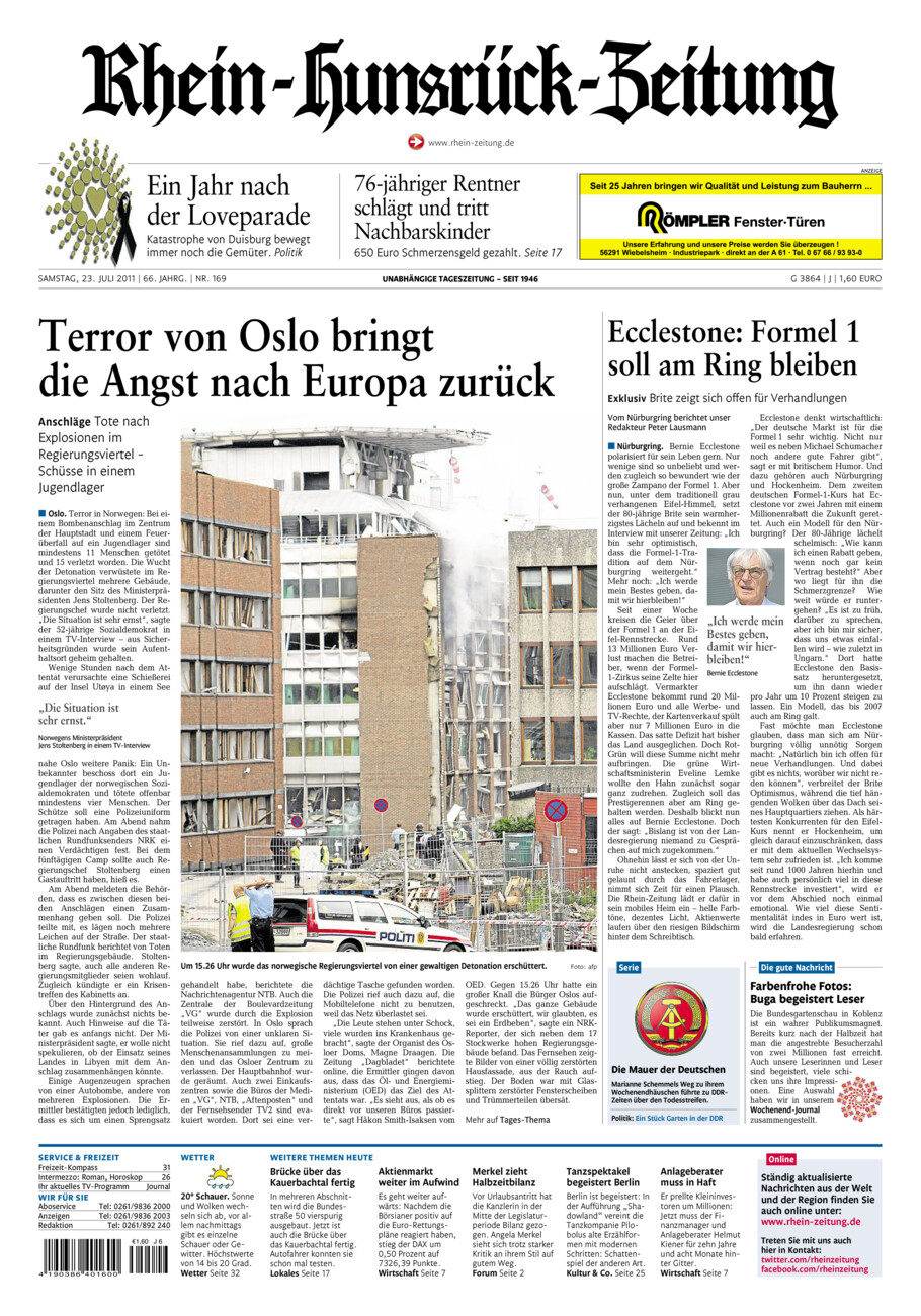 Rhein-Hunsrück-Zeitung vom Samstag, 23.07.2011