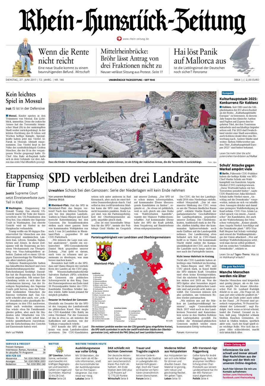 Rhein-Hunsrück-Zeitung vom Dienstag, 27.06.2017