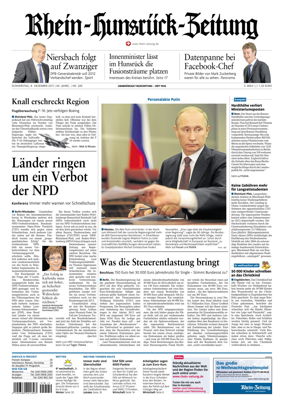 Rhein-Hunsrück-Zeitung vom Donnerstag, 08.12.2011