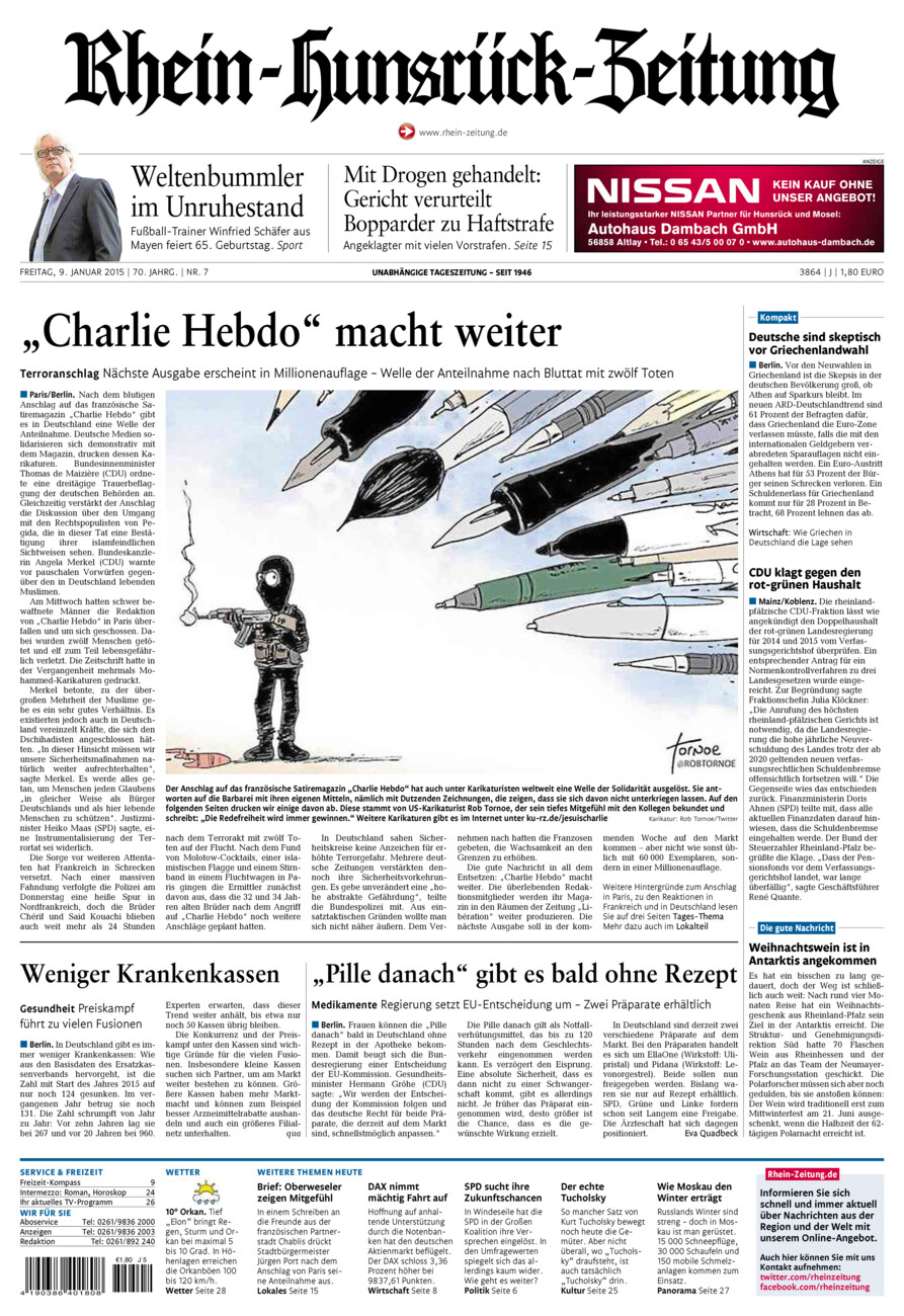 Rhein-Hunsrück-Zeitung vom Freitag, 09.01.2015
