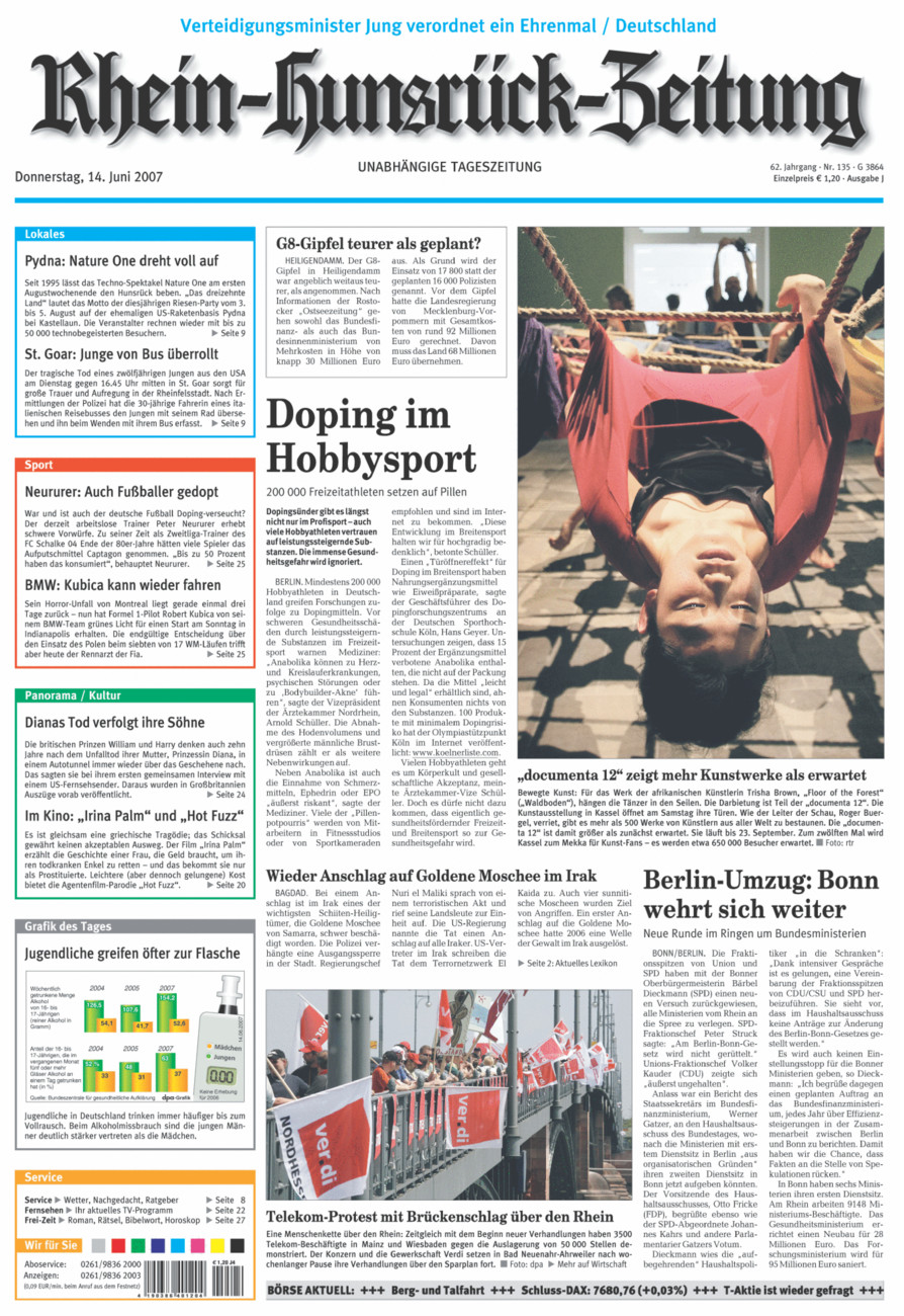 Rhein-Hunsrück-Zeitung vom Donnerstag, 14.06.2007