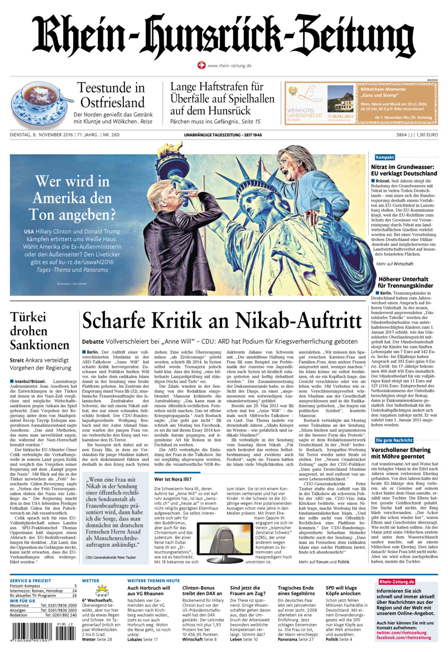 Rhein-Hunsrück-Zeitung vom Dienstag, 08.11.2016