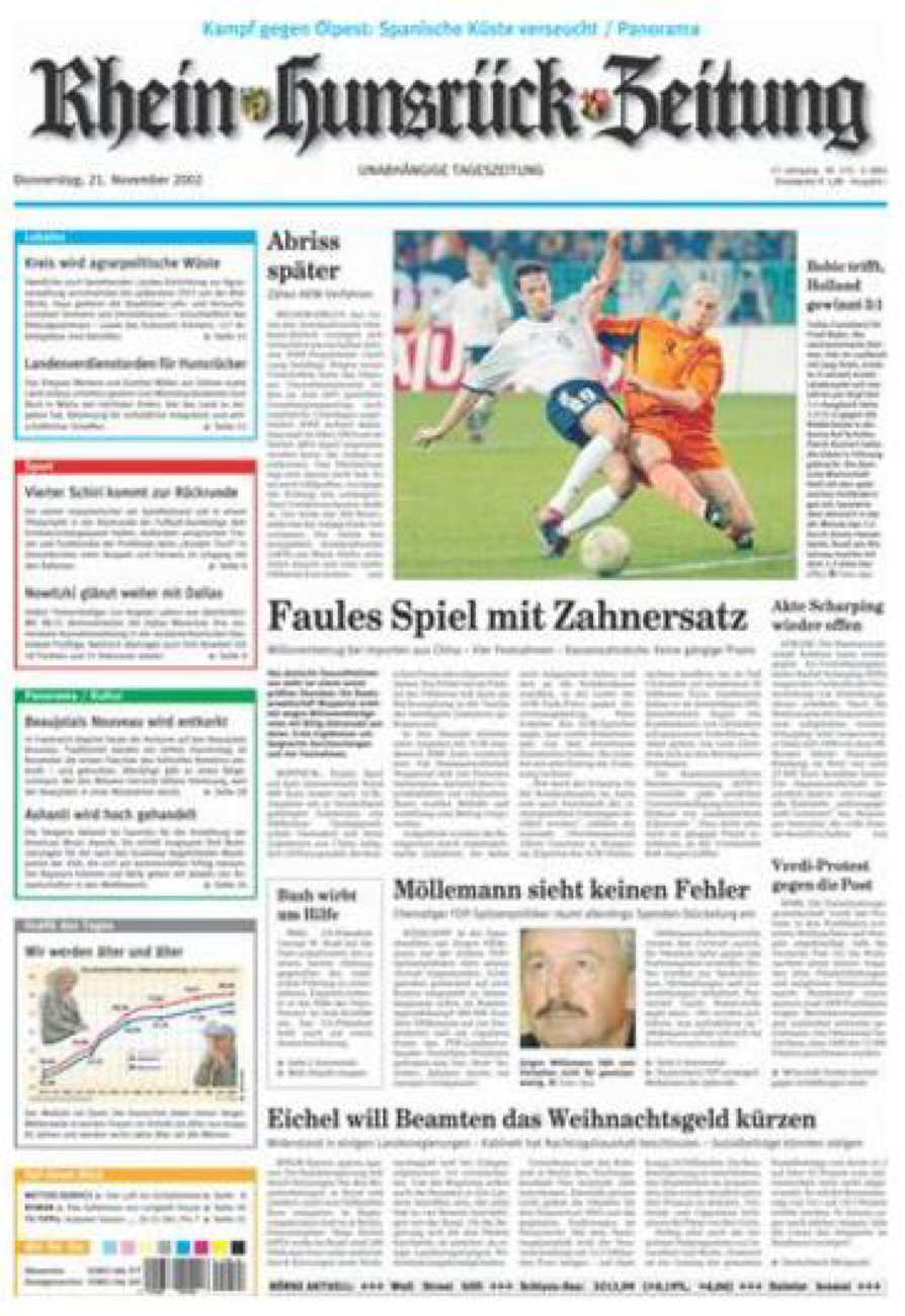 Rhein-Hunsrück-Zeitung vom Donnerstag, 21.11.2002
