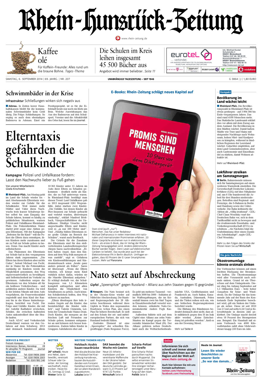 Rhein-Hunsrück-Zeitung vom Samstag, 06.09.2014