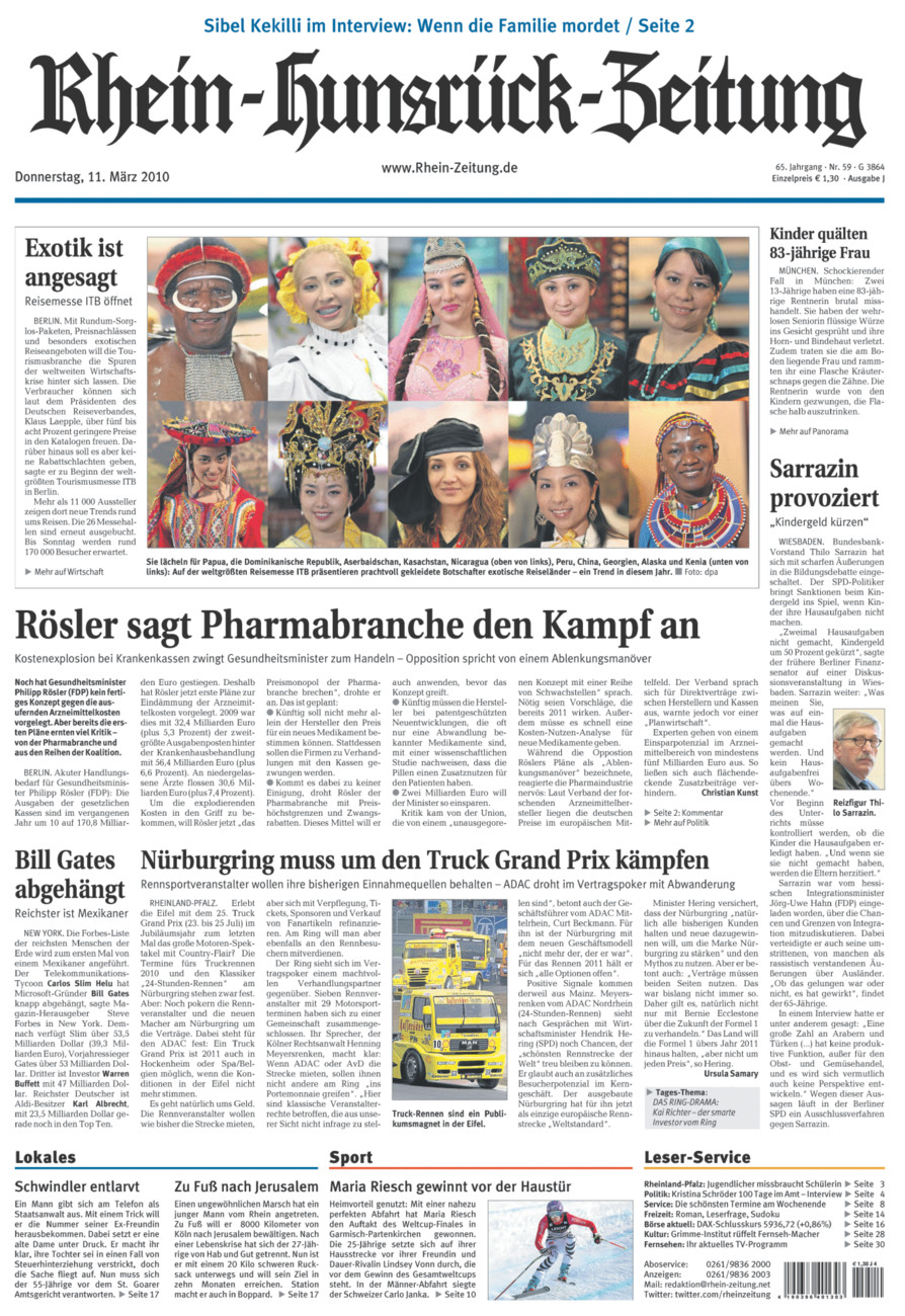 Rhein-Hunsrück-Zeitung vom Donnerstag, 11.03.2010