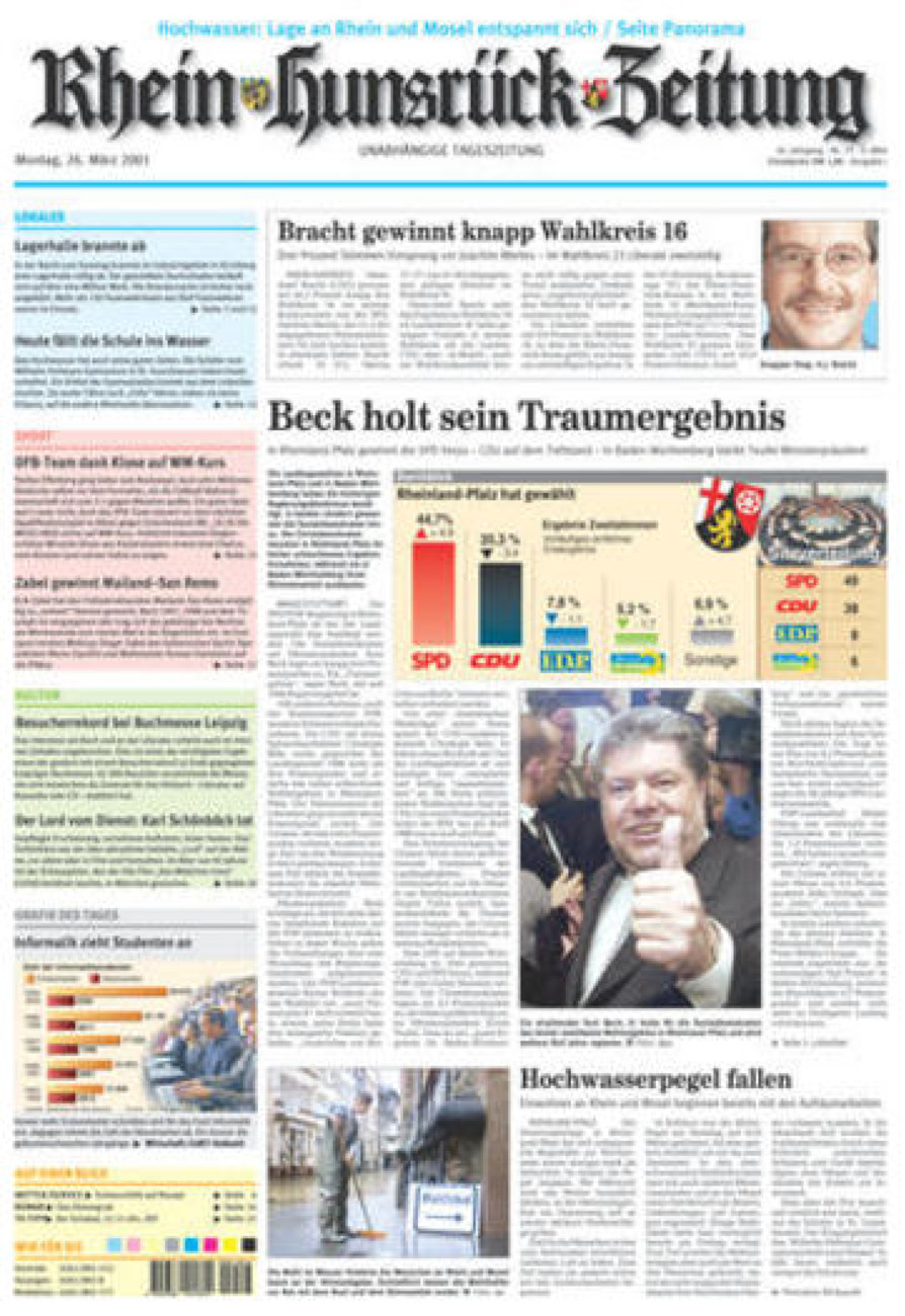 Rhein-Hunsrück-Zeitung vom Montag, 26.03.2001