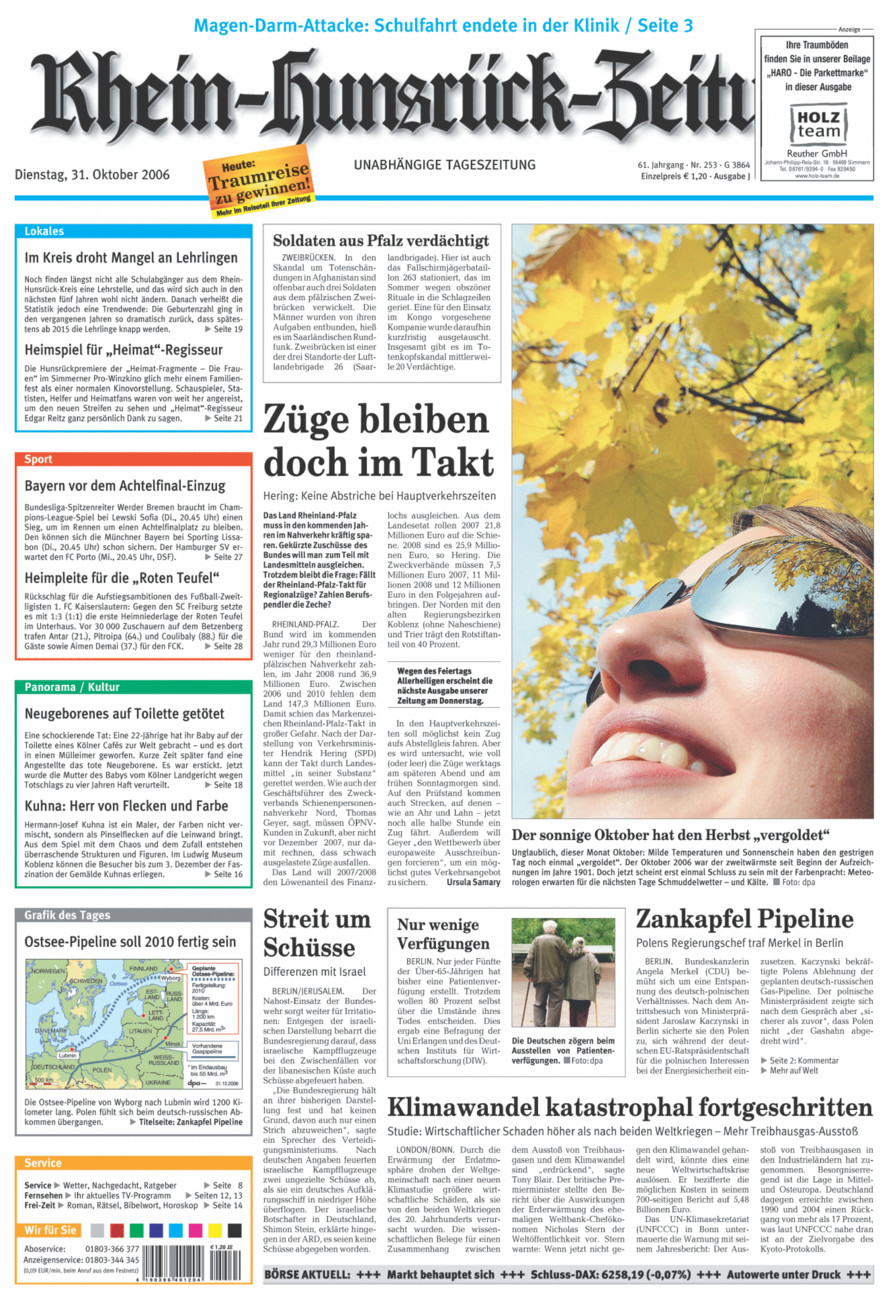 Rhein-Hunsrück-Zeitung vom Dienstag, 31.10.2006
