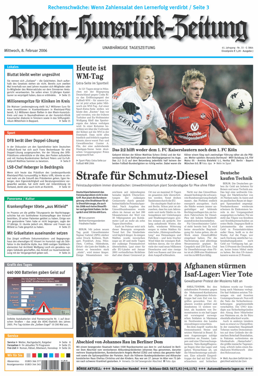 Rhein-Hunsrück-Zeitung vom Mittwoch, 08.02.2006