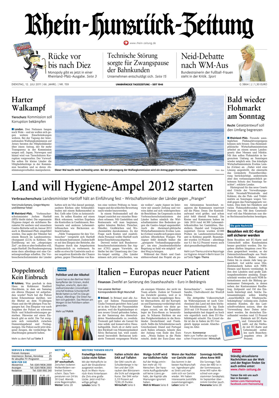 Rhein-Hunsrück-Zeitung vom Dienstag, 12.07.2011