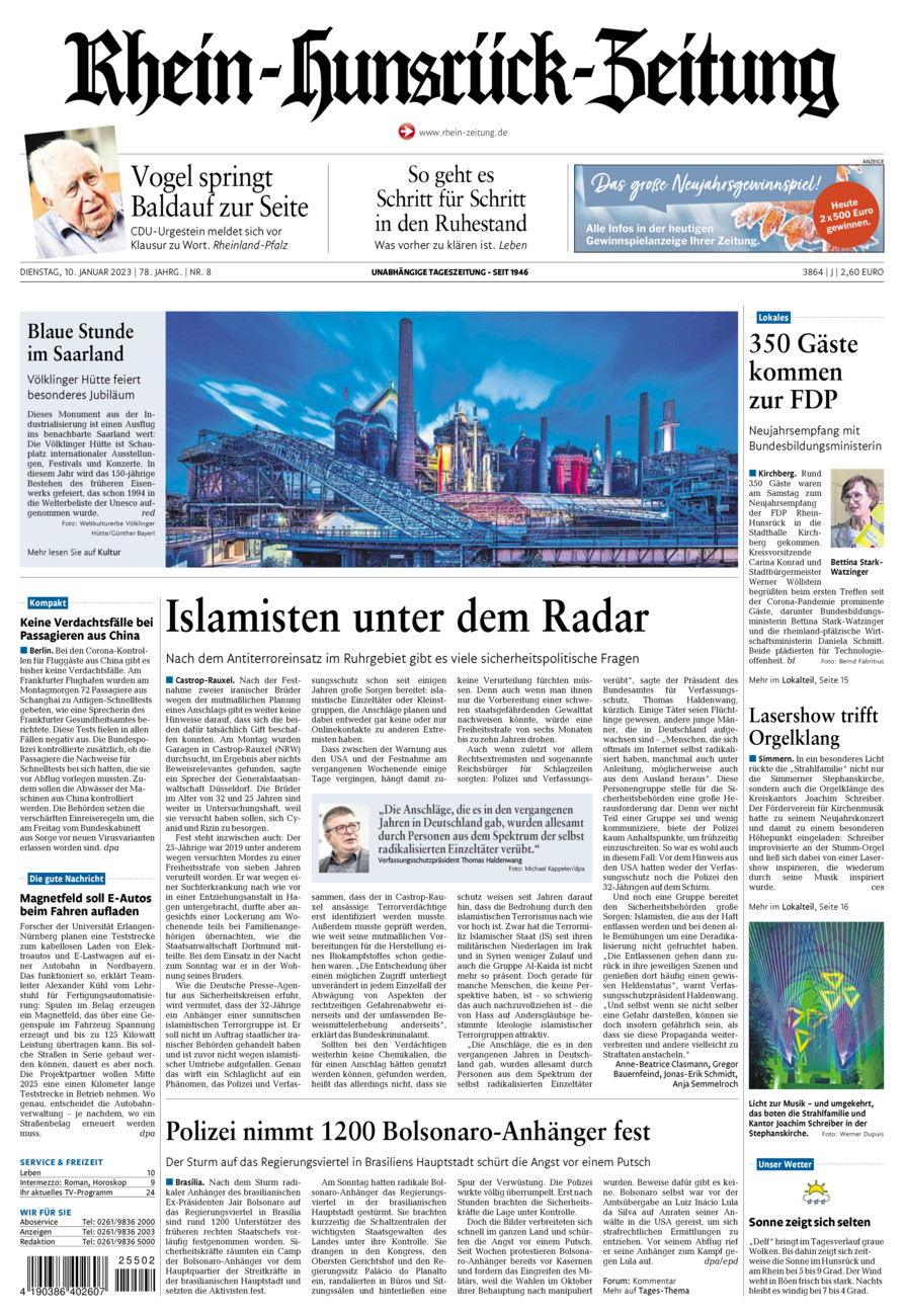 Rhein-Hunsrück-Zeitung vom Dienstag, 10.01.2023
