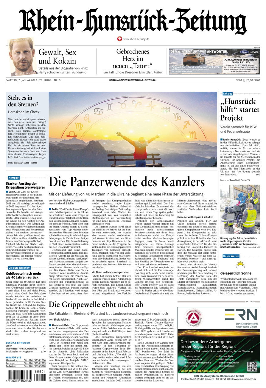 Rhein-Hunsrück-Zeitung vom Samstag, 07.01.2023