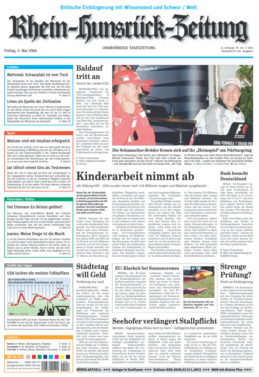 Rhein-Hunsrück-Zeitung vom Freitag, 05.05.2006