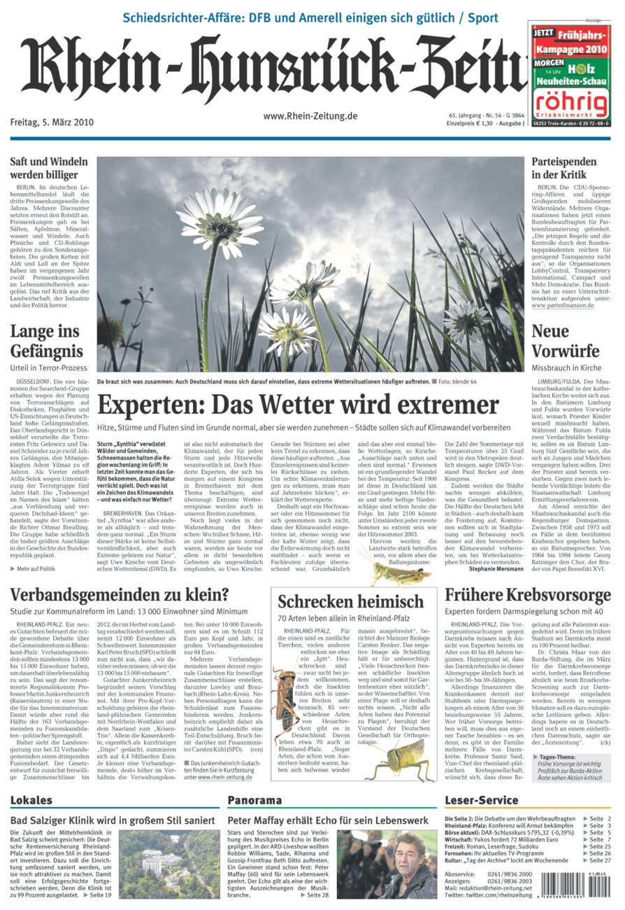 Rhein-Hunsrück-Zeitung vom Freitag, 05.03.2010
