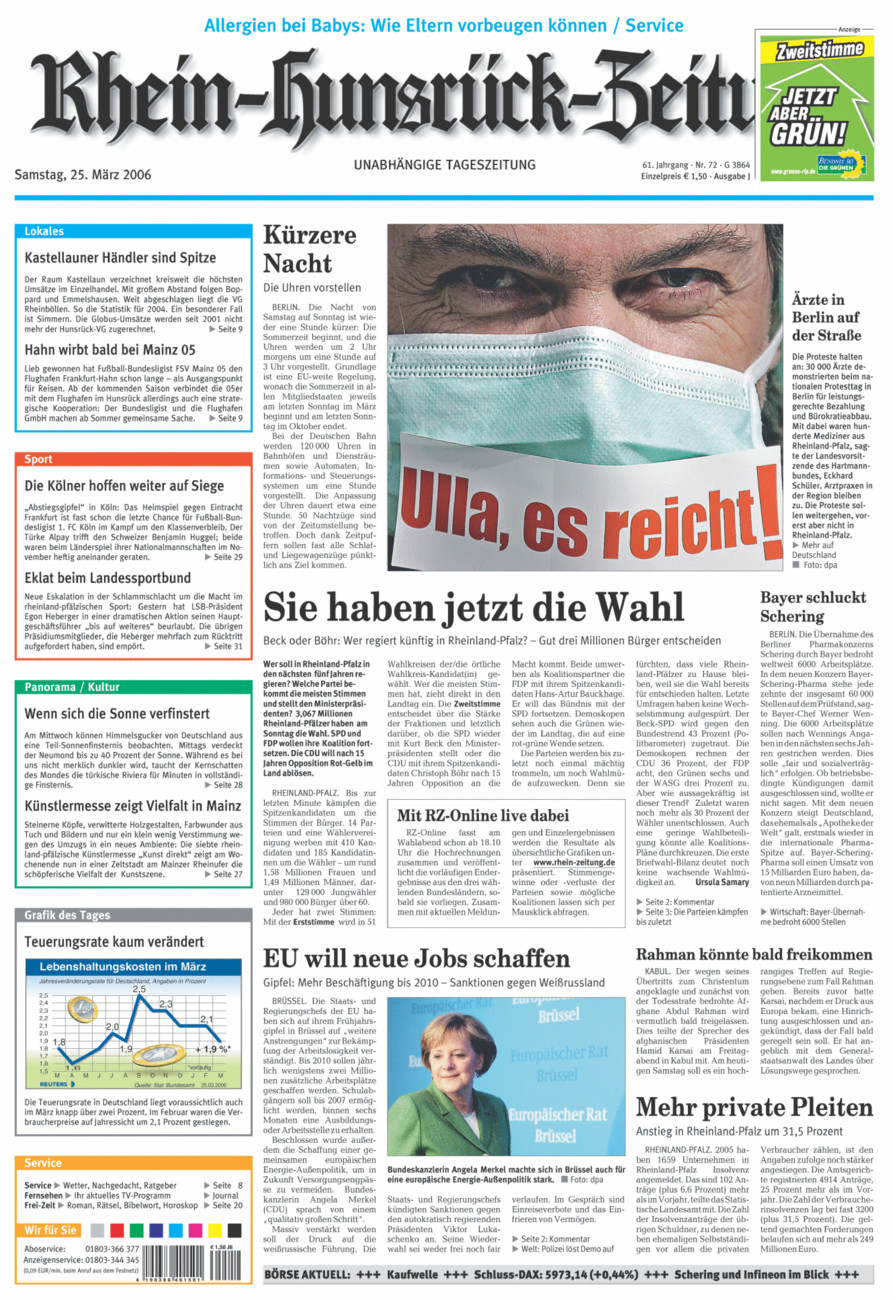 Rhein-Hunsrück-Zeitung vom Samstag, 25.03.2006