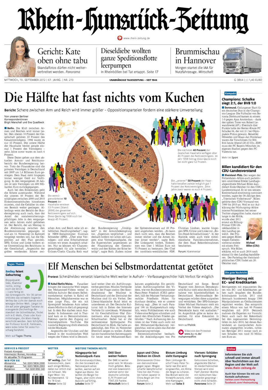 Rhein-Hunsrück-Zeitung vom Mittwoch, 19.09.2012