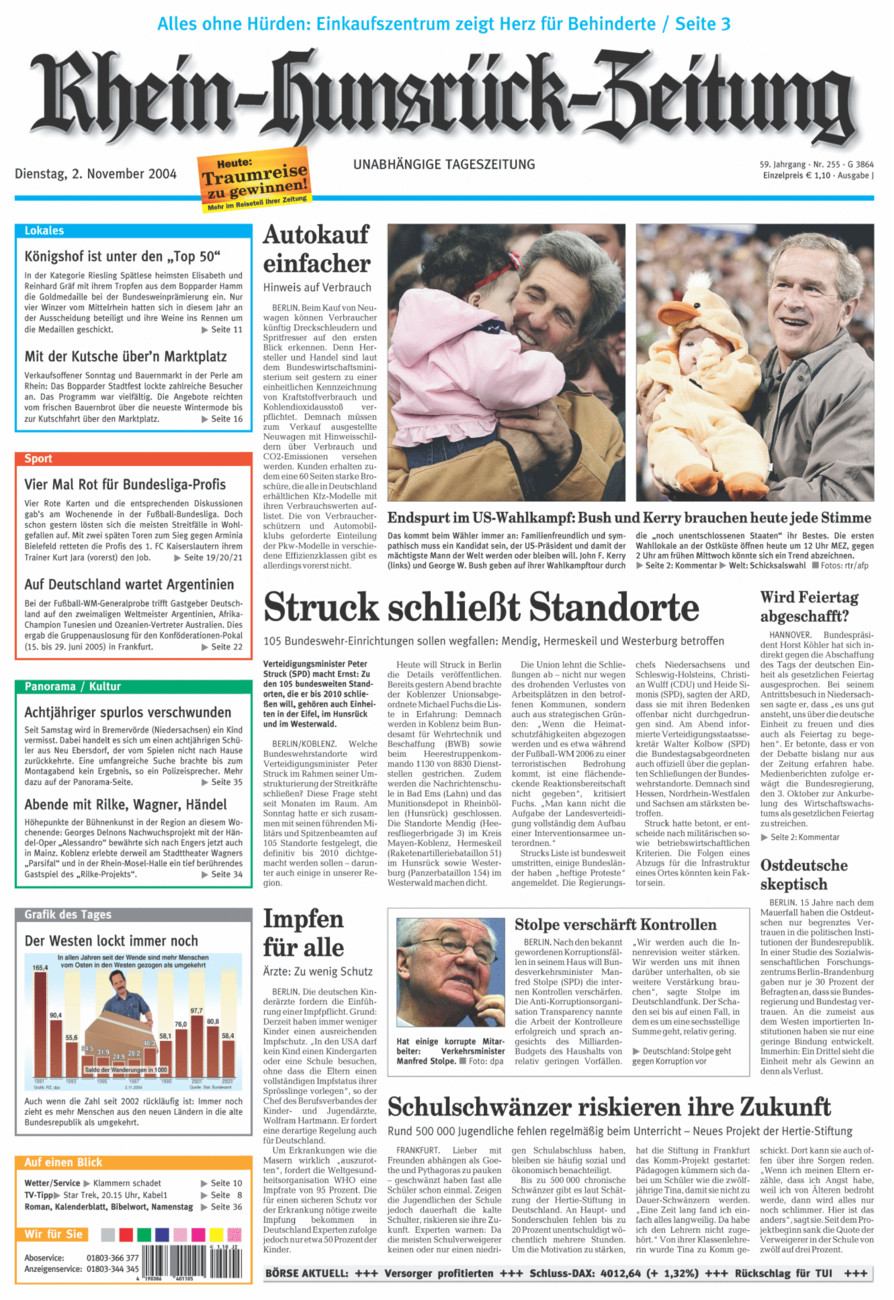 Rhein-Hunsrück-Zeitung vom Dienstag, 02.11.2004
