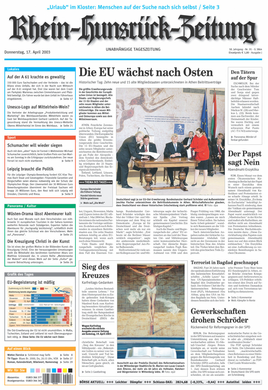 Rhein-Hunsrück-Zeitung vom Donnerstag, 17.04.2003